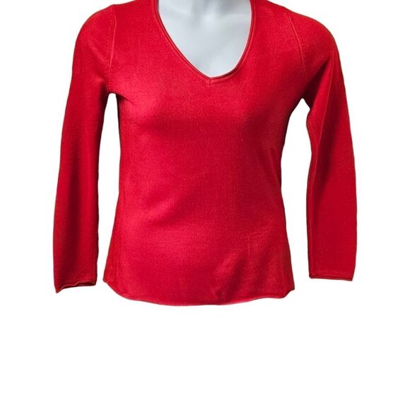WHITE STAG CLASSIC RED V- NECK LONGSLEEVE SWEATER SIZE SMALL - Picture 2 of 13